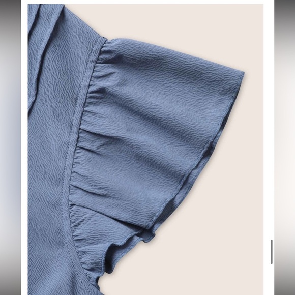 BloomChic Stone Stretchy Woven Pleated Button Detail Cap Sleeve Blouse 3XL us22 - Picture 3 of 9